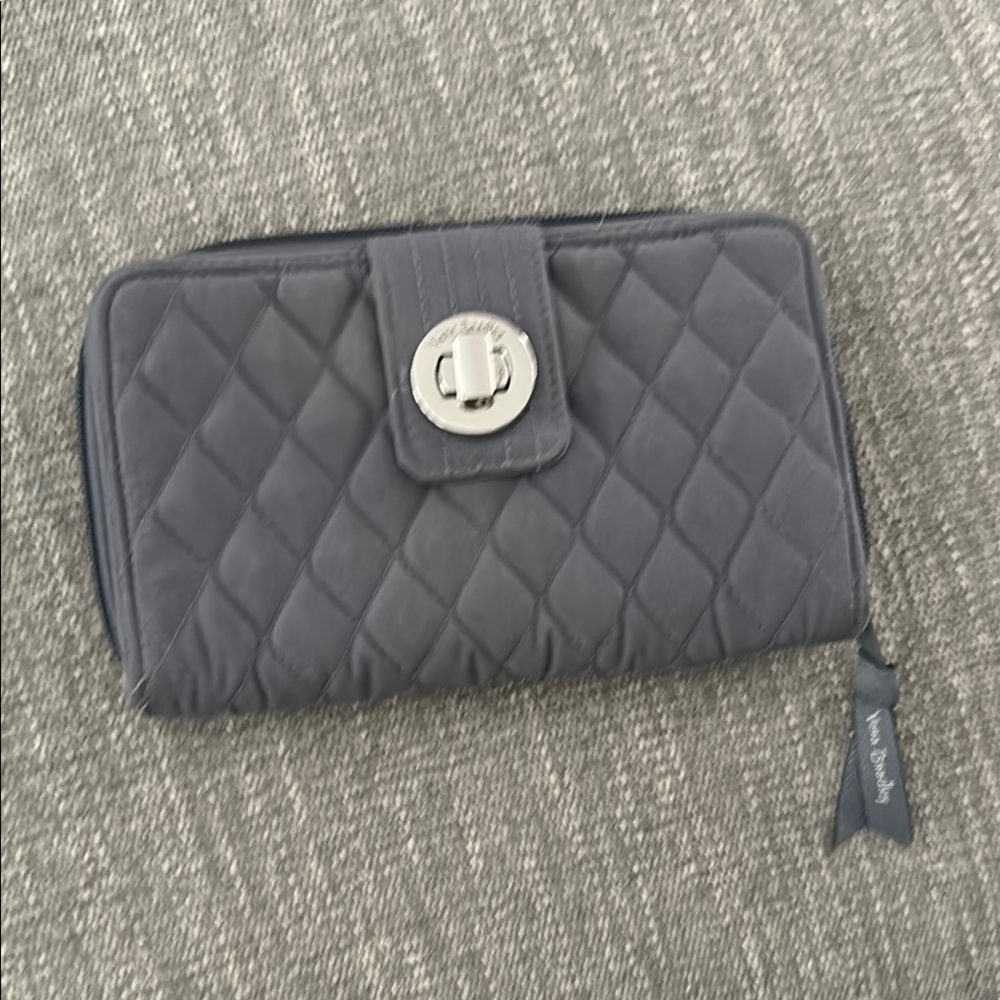 Vera Bradley Black Quilted Wallet with Zip-Around Style